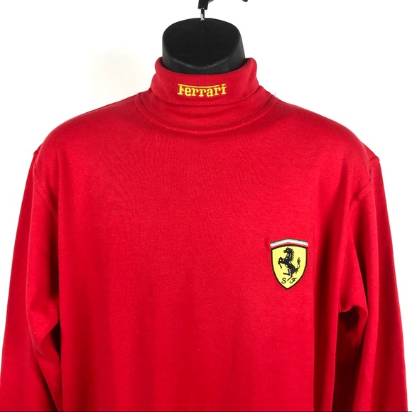 Men's Ferrari Big Shield Turtleneck, New Red Large - Picture 2 of 5